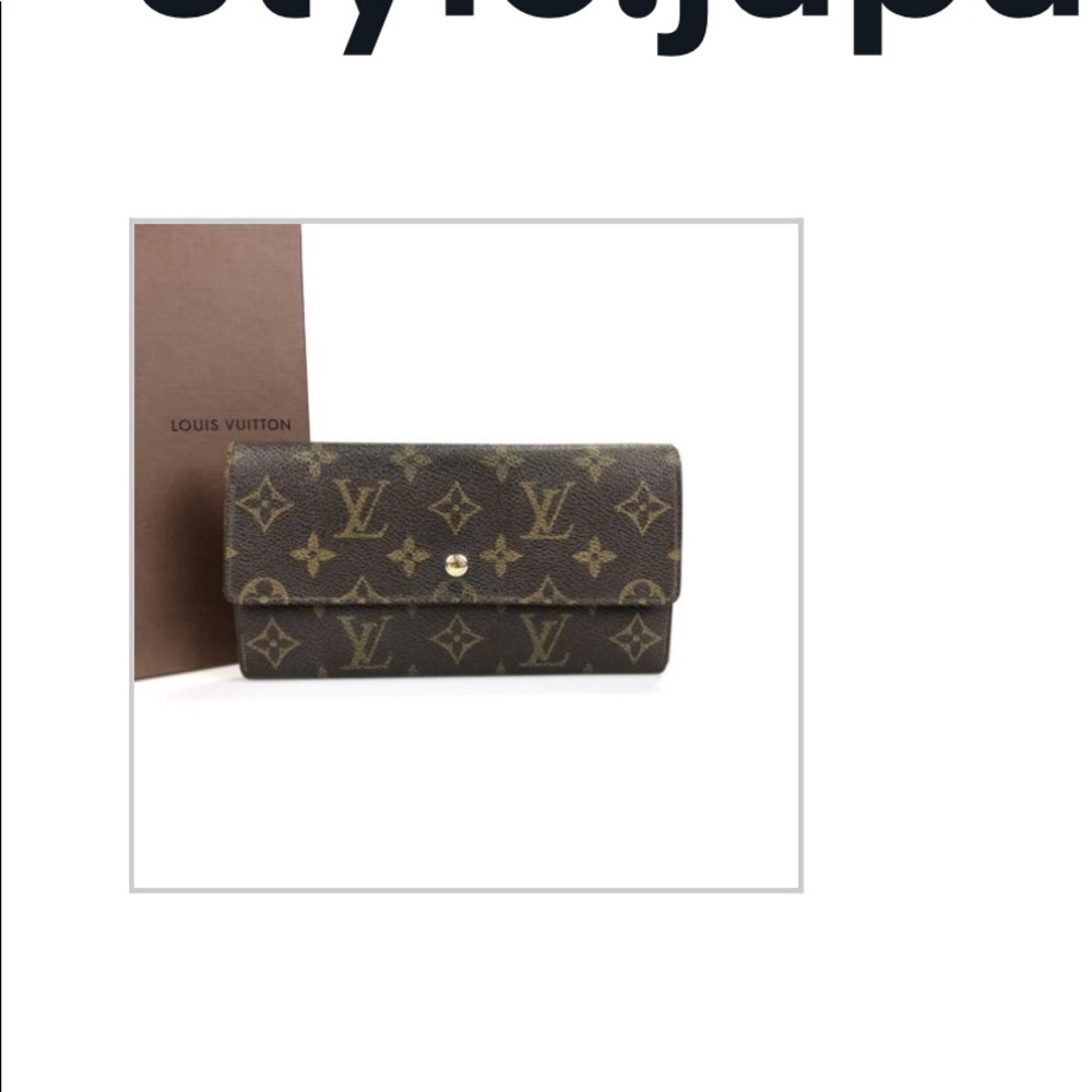 💯% Authentic Louis Vuitton Wallet Bi Fold Monogram Portefeuille Sarah 8919